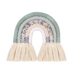 OOTDTY 5 Lines Macrame Rainbow Hanging Ornament DIY Rope Handmade Woven Wall Decor Baby Girls Room Decor Home Nursery Decor