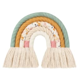 OOTDTY 5 Lines Macrame Rainbow Hanging Ornament DIY Rope Handmade Woven Wall Decor Baby Girls Room Decor Home Nursery Decor