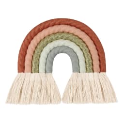 OOTDTY 5 Lines Macrame Rainbow Hanging Ornament DIY Rope Handmade Woven Wall Decor Baby Girls Room Decor Home Nursery Decor