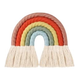 OOTDTY 5 Lines Macrame Rainbow Hanging Ornament DIY Rope Handmade Woven Wall Decor Baby Girls Room Decor Home Nursery Decor