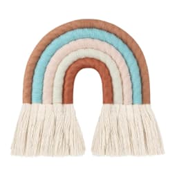 OOTDTY 5 Lines Macrame Rainbow Hanging Ornament DIY Rope Handmade Woven Wall Decor Baby Girls Room Decor Home Nursery Decor