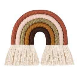 OOTDTY 5 Lines Macrame Rainbow Hanging Ornament DIY Rope Handmade Woven Wall Decor Baby Girls Room Decor Home Nursery Decor