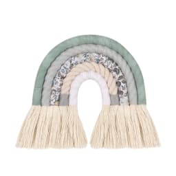 OOTDTY 5 Lines Macrame Rainbow Hanging Ornament DIY Rope Handmade Woven Wall Decor Baby Girls Room Decor Home Nursery Decor