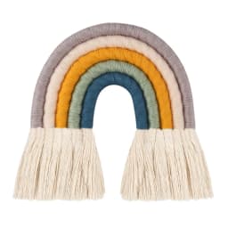 OOTDTY 5 Lines Macrame Rainbow Hanging Ornament DIY Rope Handmade Woven Wall Decor Baby Girls Room Decor Home Nursery Decor