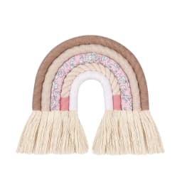 OOTDTY 5 Lines Macrame Rainbow Hanging Ornament DIY Rope Handmade Woven Wall Decor Baby Girls Room Decor Home Nursery Decor