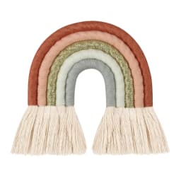 OOTDTY 5 Lines Macrame Rainbow Hanging Ornament DIY Rope Handmade Woven Wall Decor Baby Girls Room Decor Home Nursery Decor