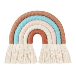 OOTDTY 5 Lines Macrame Rainbow Hanging Ornament DIY Rope Handmade Woven Wall Decor Baby Girls Room Decor Home Nursery Decor