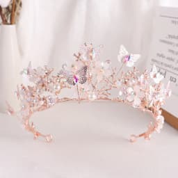 Baroque Silver Color Purple Crystal Butterfly Bridal Tiaras Crowns Headpiece Rhinestone Pageant Diadem Wedding Hair Accessories