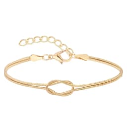 New Letter A-Z Love Knot Bracelets for Women Couple Gold Color Dainty Snake Chain Charm Bracelet Stainless Steel Jewelry Gift