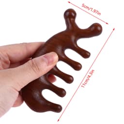 Sandalwood Massage Comb Head Meridian Scalp Comb Face Eye Shoulder Neck Scraping Treatment Hair Loss Anti-static Wide Tooth Comb