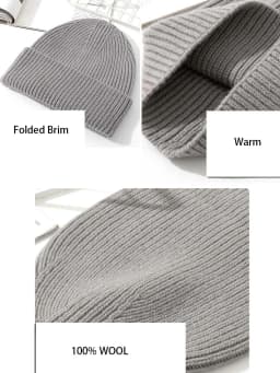 Wool Beanies Women Knitted Cap Hat Men Winter Warm Bonnet