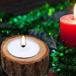 Wooden Stump Candle Holder Plant Flower Plot Ornament Craft Decoration for Birthday Party Valentine's Day Table Decor