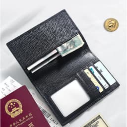 100% Cowhide Passport Holder Factory Genuine Leather Engrave Letters Men Women Passport Cover Customized Name Travel Card Wallet