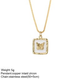 Bow Necklace for Women Cute Butterlfy Heart Pendant Gold Color Stainless Steel Long Chain Collars Neck Cadenas Para Hombre en