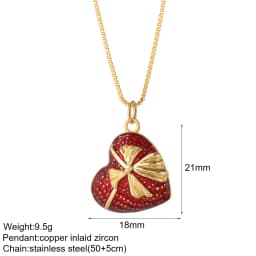 Bow Necklace for Women Cute Butterlfy Heart Pendant Gold Color Stainless Steel Long Chain Collars Neck Cadenas Para Hombre en