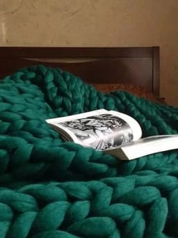 Handmade Chunky Knit Blanket Large Thick Wool Bulky Knitting Throw for Bedroom Decor Pet Bed Chair Mat Rug Grey