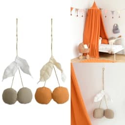 Cute Cherry Wall Hanging Ornaments Cotton Kids Room Nordic Style Hanging Decorations Baby Bedroom Home Party Decor