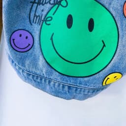 2022 Autumn Spring Fall Boys Casual Cartoon Denim Kids Jackets Turn-down Collar Long Sleeve Coat Girls Loose Tops for Teens