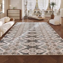 VIKAMA New Design Warm Wave Retro Winter Warm Non-slip Floor Mats Living Room Bedroom Sofa Washable Dirt-resistant Carpet