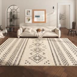VIKAMA New Design Warm Wave Retro Winter Warm Non-slip Floor Mats Living Room Bedroom Sofa Washable Dirt-resistant Carpet