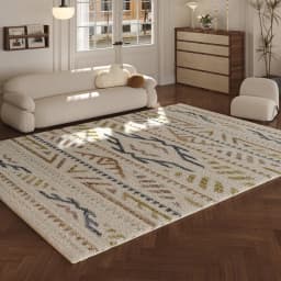 VIKAMA New Design Warm Wave Retro Winter Warm Non-slip Floor Mats Living Room Bedroom Sofa Washable Dirt-resistant Carpet