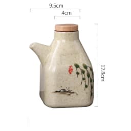 350ML Japanese Style Ceramic Oil Olive Dispenser Soy Sauce Pot Small Vinegar Pot Sauce Jar Oil Bottle Tableware Seasoning Bottle