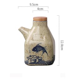 350ML Japanese Style Ceramic Oil Olive Dispenser Soy Sauce Pot Small Vinegar Pot Sauce Jar Oil Bottle Tableware Seasoning Bottle