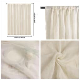 Natural Linen Voile Curtain 132CM Drop Net Curtains Light Filtering Window Sheer Shades Sheer Curtains for Bedroom Living Room