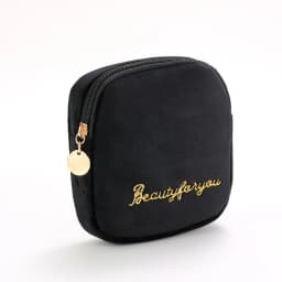 Women's Cosmetic Bag Zipper Velvet Letter Embroidery Solid Make Up Pouch for Cosmetics Toiletry Case Female Make Up Bags
