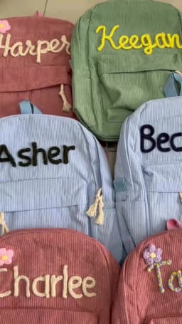 Personalized Kids Backpack, Embroidered Corduroy Backpack,Back to School, Kid name backpack,school bag college,toddler,with name