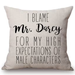 18" Square Floral Jane Austen Quotation Letter Print Sofa throw pillow cover case cotton Linen Nordic Masterpiece Cushion Cover