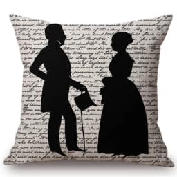 18" Square Floral Jane Austen Quotation Letter Print Sofa throw pillow cover case cotton Linen Nordic Masterpiece Cushion Cover