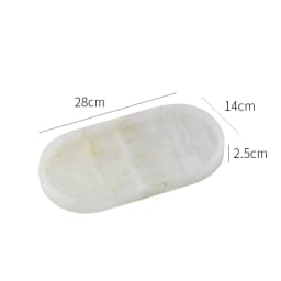 Real Luxurious Marble Vanity Tray for Perfume Candles Jewelry Luxury Calacatta Marble Tray for Home Decor