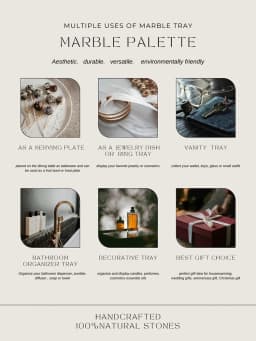Real Luxurious Marble Vanity Tray for Perfume Candles Jewelry Luxury Calacatta Marble Tray for Home Decor