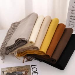 2024 Fashion Solid Color Women Thin Tassel Long Scarf Hijabs Lady Shawls Cashmere Like Pashmina Hijabs Scarves Wraps