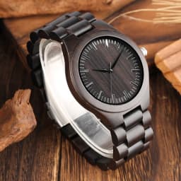 Retro Wood Watches for Men Clock Male Casual Light Ebony Wood Man Full Natural Band Quartz Men's Wrist Watches Relogio Masculino