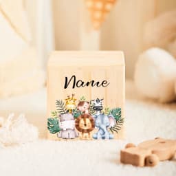 Personalized Wooden Money Box for Kid Jungle Animal Baby Money Box Delightful Gift for Birth Customized Piggy Bank Easter Gifts