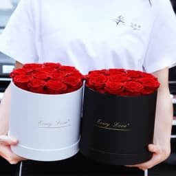 Preserved Rose Flower Round Hug Bucket Gift Box Eternal Flower Immortal Rose Wedding Valentines Day Gift For Girlfriend Mum Wife