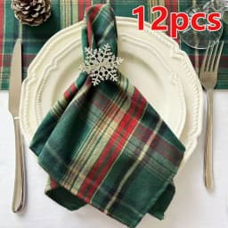 Set of 6/12/24 40x40cm Christmas Decorative Cloth Napkins, Suitable for Restaurant Kitchen Tables, Holiday Party Decorations