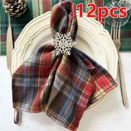 Set of 6/12/24 40x40cm Christmas Decorative Cloth Napkins, Suitable for Restaurant Kitchen Tables, Holiday Party Decorations
