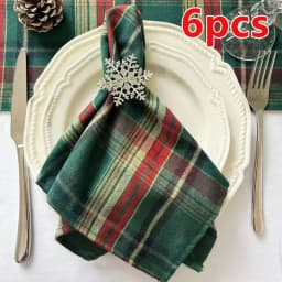 Set of 6/12/24 40x40cm Christmas Decorative Cloth Napkins, Suitable for Restaurant Kitchen Tables, Holiday Party Decorations