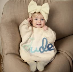 Personalized Baby Sweater handmade thread mixcolor Name Custom Name Sweater Newborn Girl Coming Outfit winter baby girl clothes