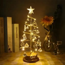 Personalized Family Names LED Christmas Tree Table Lamp Modern Crystal Desk Decor Light Bedroom Custom Charms Christmas Gift