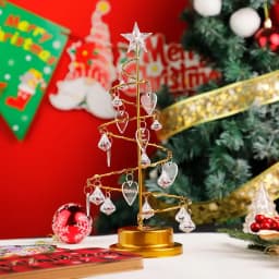Personalized Family Names LED Christmas Tree Table Lamp Modern Crystal Desk Decor Light Bedroom Custom Charms Christmas Gift