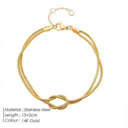New ins Stainless Steel Knot Snake Bone Bracelet For Women Couple Vintage Anniversary Bow Bracelets Fashion Jewelry