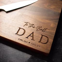 Personalized Wooden Cutting Board Engraved Housewarming Kitchen Gift Father's Day Best Dad Present Wedding Keepsake for Couple