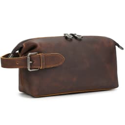 Fashion High Quality Small Travel Bag Crazy Horse Leather Travel Wallet Storage Bag Washing Make Up Bag For Travel toiletry bag