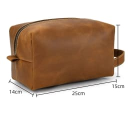 Fashion High Quality Small Travel Bag Crazy Horse Leather Travel Wallet Storage Bag Washing Make Up Bag For Travel toiletry bag
