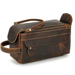 Fashion High Quality Small Travel Bag Crazy Horse Leather Travel Wallet Storage Bag Washing Make Up Bag For Travel toiletry bag