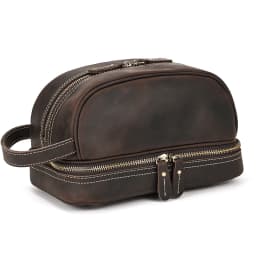 Fashion High Quality Small Travel Bag Crazy Horse Leather Travel Wallet Storage Bag Washing Make Up Bag For Travel toiletry bag